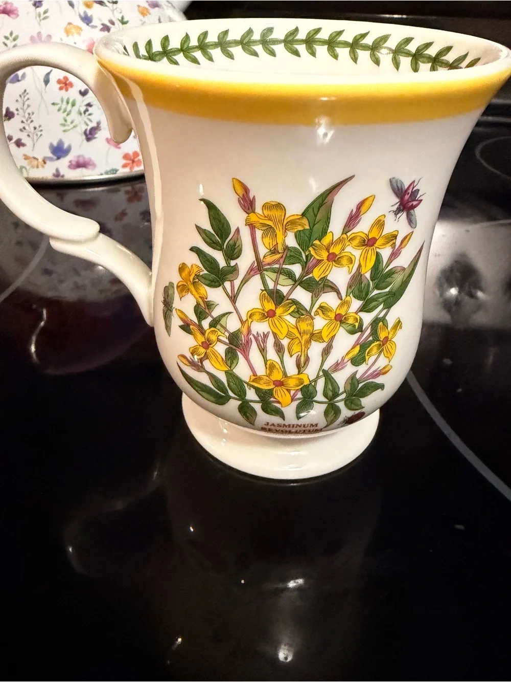 Portmeirion Jasmine Yellow Floral Botanical China Mug